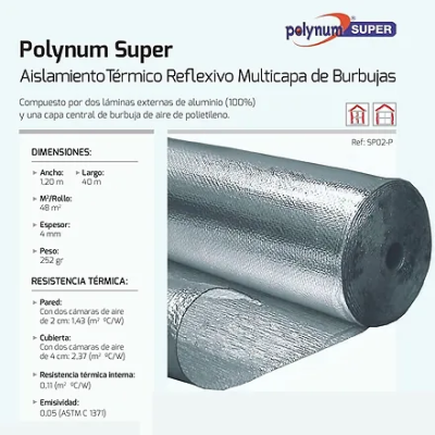 Optimer Polynum Super Aislante Reflexivo Multicapa 1.20x40m