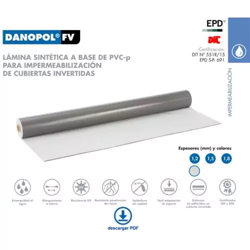 Danopol FV 1,5 Light Grey. Rollo 1.80x15 m