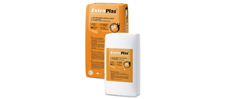 Plaste en polvo cubre gotelé Extraplas 24h 5 kg naranja